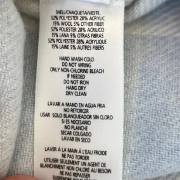 Calvin Klein Jeans Blue Plaid Button-Up Wool-Blend Overshirt - Size S/P - Picture 5 of 5